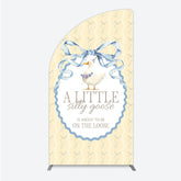 Aperturee - Aperturee A Little Silly Goose is on the Loose Half Moon Arch Backdrop Watercolor Animal Theme Gender Neutral Baby Shower Decor